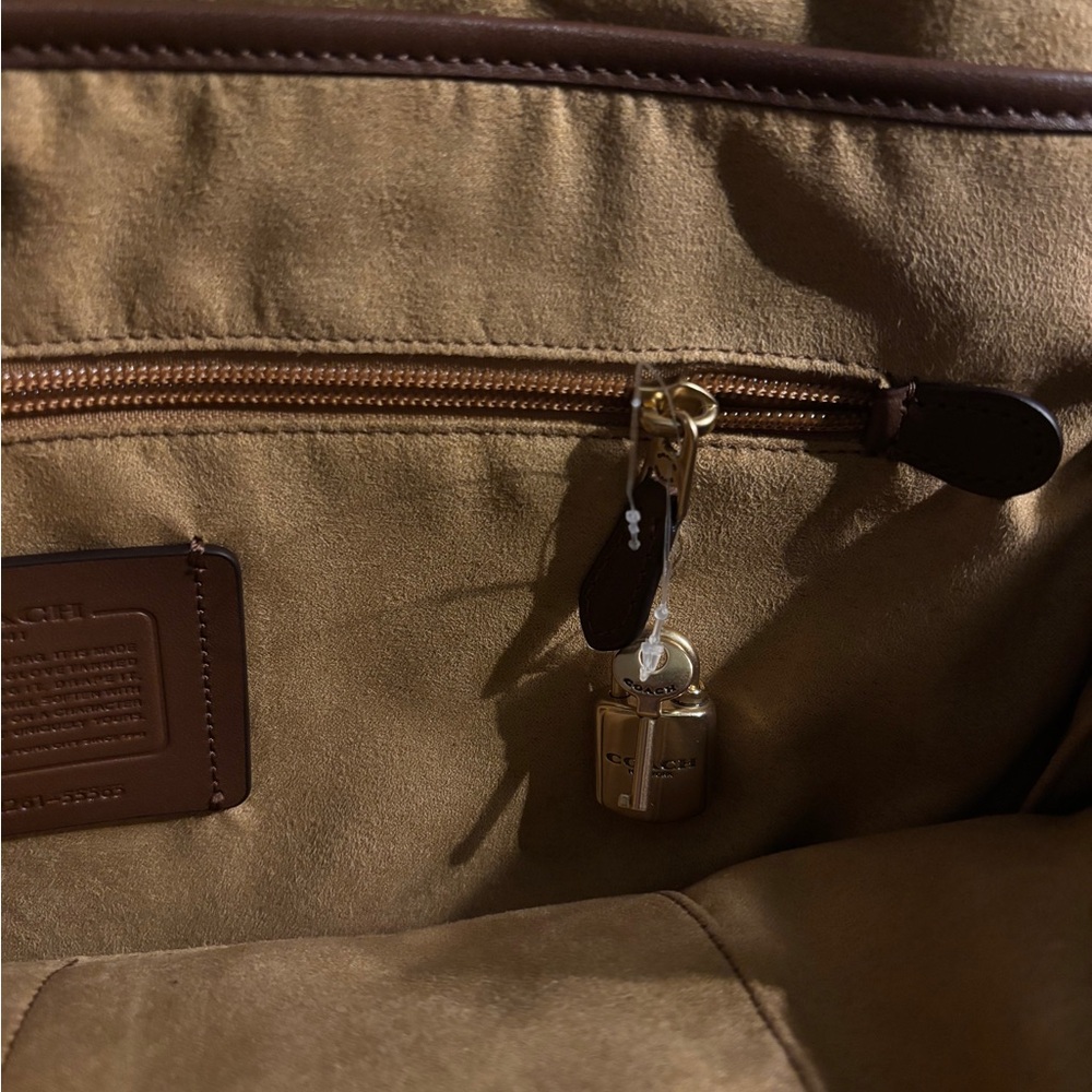 Coach Men's Brown Leather Briefcase with Gold Hardware - Picture 3 of 7
